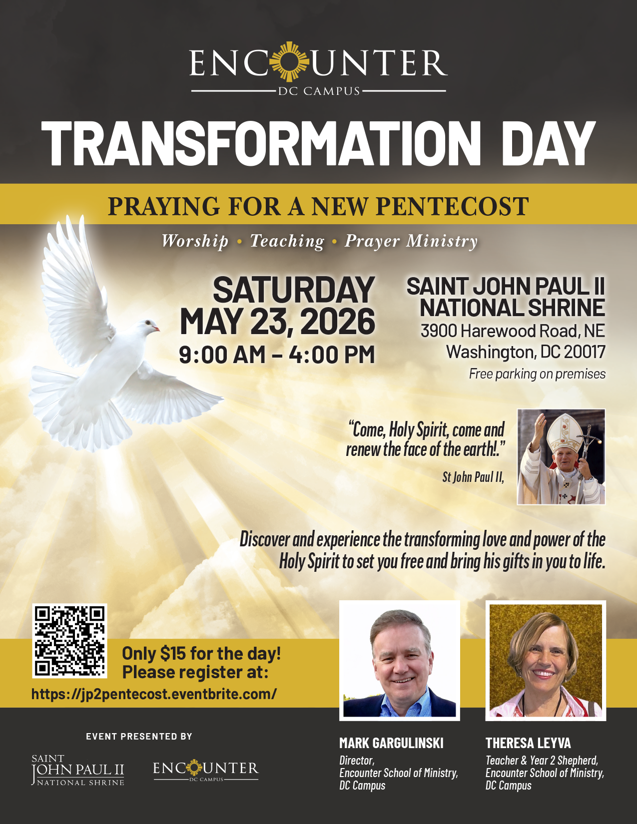 Transformation Day at JPII National Shrine May 23 flyer.